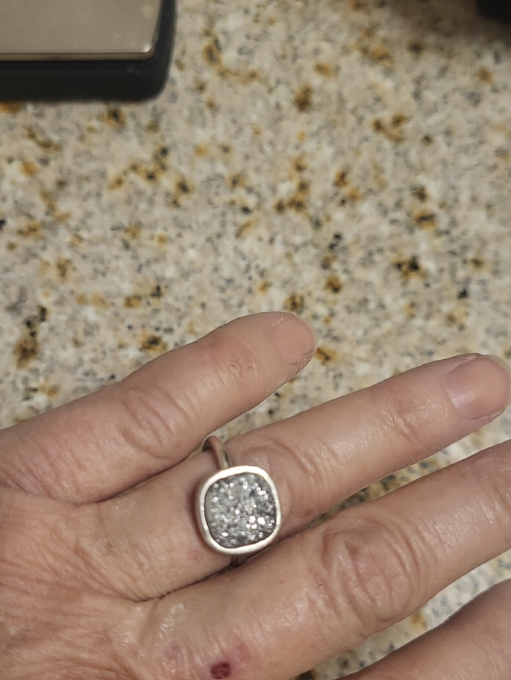 Sterling Silver Cz Square Ring - Elegant Sparkle